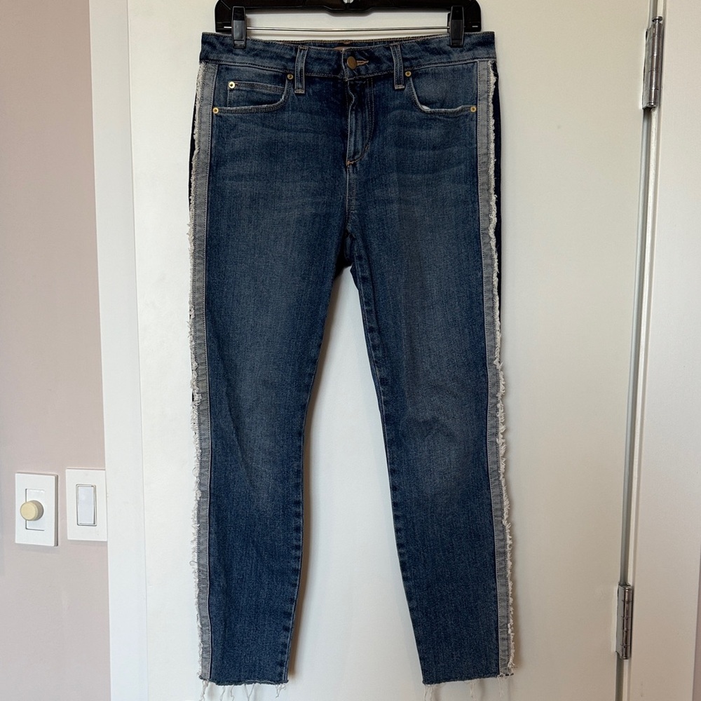 Joe's Jeans Dark Blue Skinny Jeans with Frayed Sides